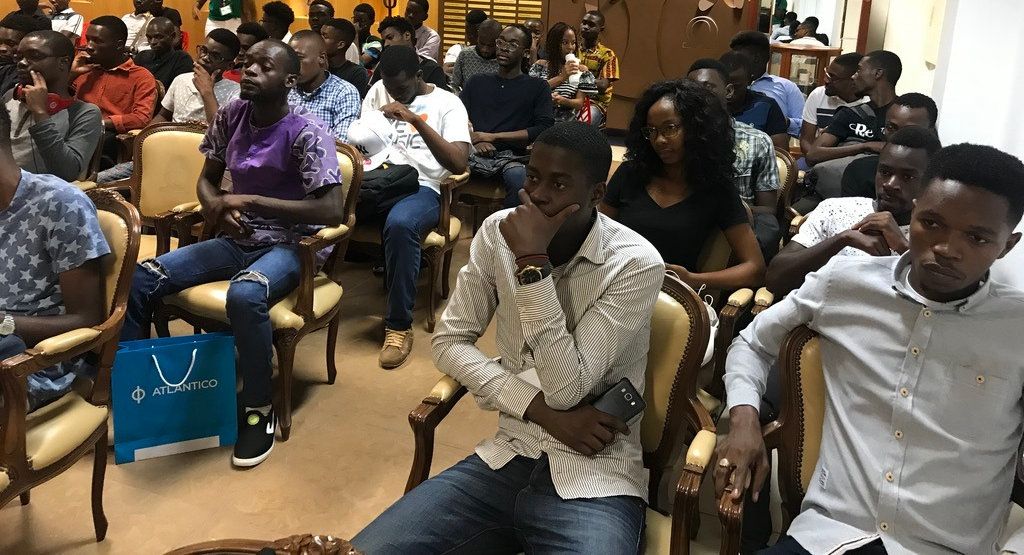 people watching a presentation